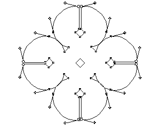 selected points at tip of arms