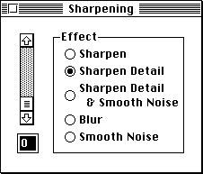 the Sharpening dialog