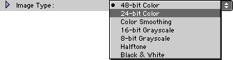 Image Type pop-up menu