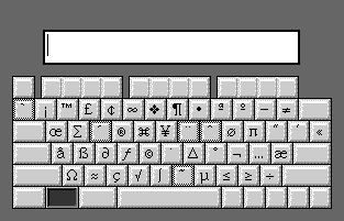 Key Caps window with Option pressed