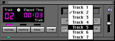 selecting an audio track in the Apple CD 	player