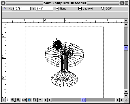 pedestal and extruded type viewed from above and to the right