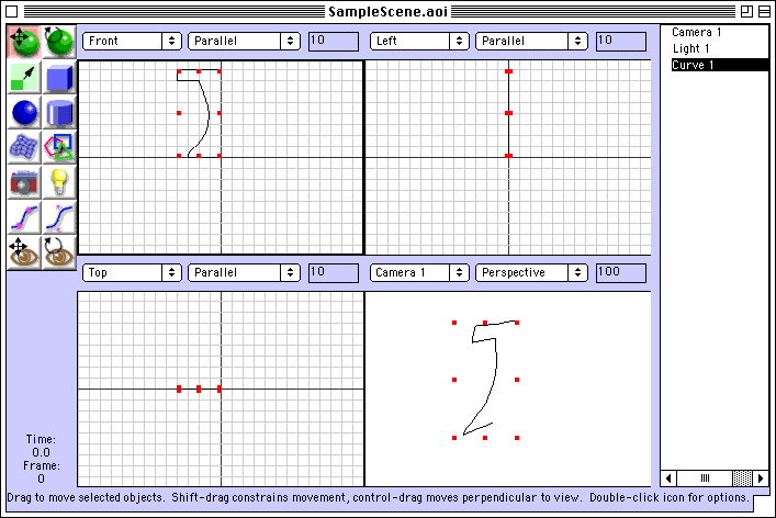 the profile selected, and curve entry in list