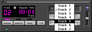 selecting an audio track in the Apple CD player
