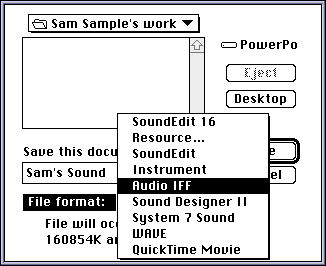 saving as an AIFF file